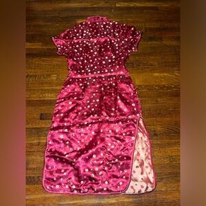 Red floral qipao dress